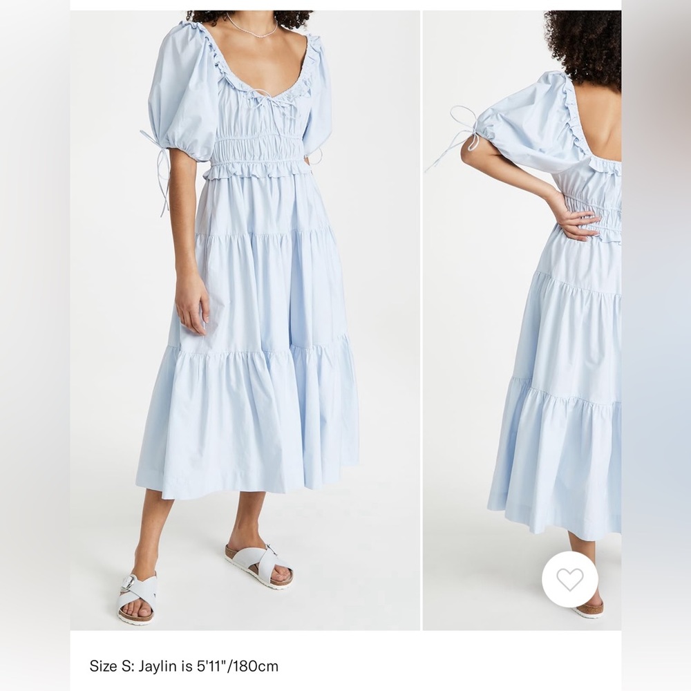 En Saison Poplin Tiered Midi Dress